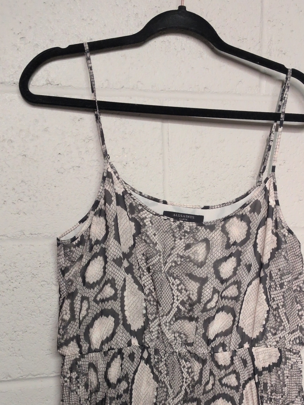 NWT AllSaints Donatella Dress Large Snake Print Midi Sweater Dress Quiet Luxury - Picture 13 of 16